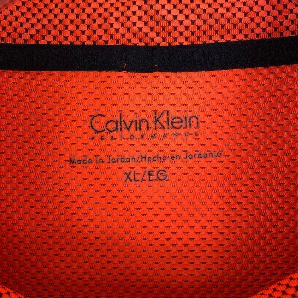 Calvin Klein Performance Orange Quarter Zip Pullover Jacket - Picture 3 of 5